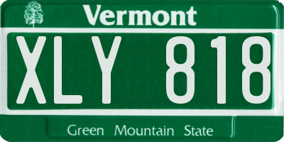 VT license plate XLY818
