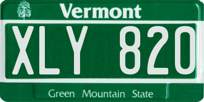 VT license plate XLY820