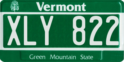 VT license plate XLY822