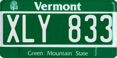 VT license plate XLY833