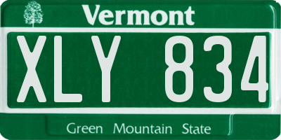 VT license plate XLY834