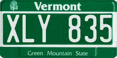 VT license plate XLY835