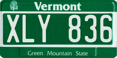 VT license plate XLY836