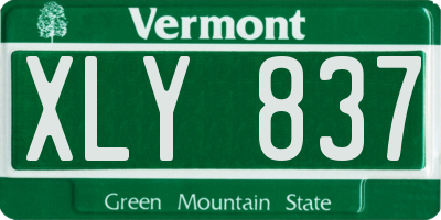 VT license plate XLY837
