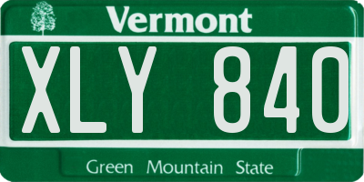 VT license plate XLY840