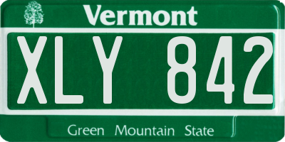 VT license plate XLY842