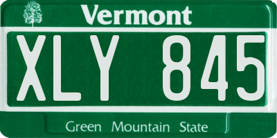 VT license plate XLY845