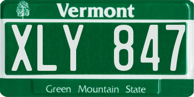 VT license plate XLY847