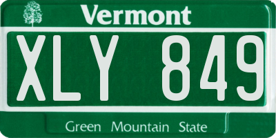 VT license plate XLY849