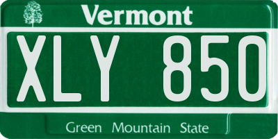 VT license plate XLY850