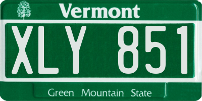 VT license plate XLY851