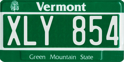 VT license plate XLY854