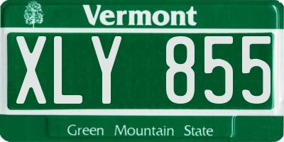 VT license plate XLY855