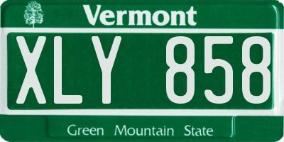 VT license plate XLY858
