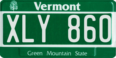 VT license plate XLY860