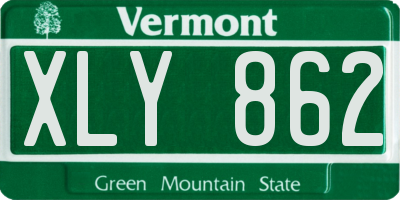 VT license plate XLY862