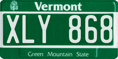 VT license plate XLY868