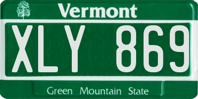 VT license plate XLY869