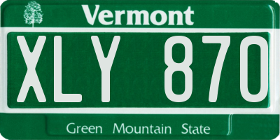 VT license plate XLY870