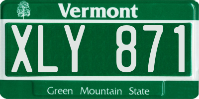 VT license plate XLY871