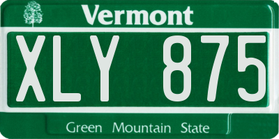 VT license plate XLY875