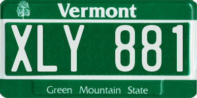 VT license plate XLY881