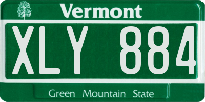 VT license plate XLY884