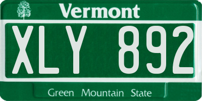 VT license plate XLY892