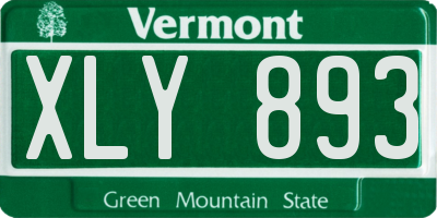 VT license plate XLY893