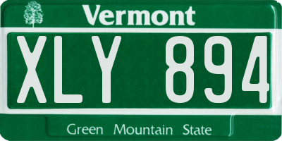 VT license plate XLY894