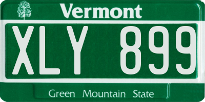 VT license plate XLY899