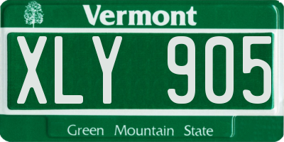VT license plate XLY905