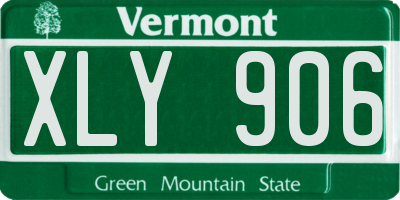 VT license plate XLY906