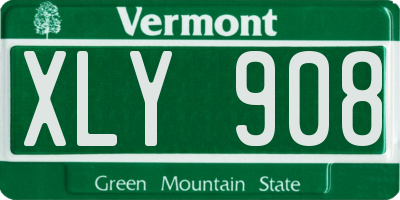 VT license plate XLY908