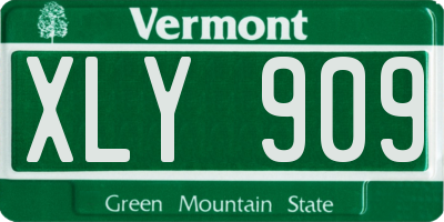VT license plate XLY909