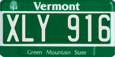 VT license plate XLY916