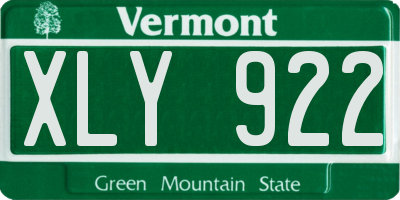 VT license plate XLY922