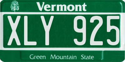 VT license plate XLY925