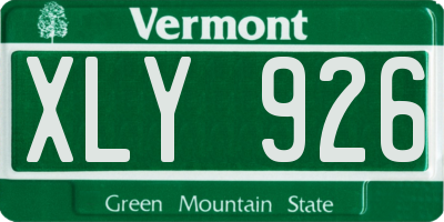 VT license plate XLY926