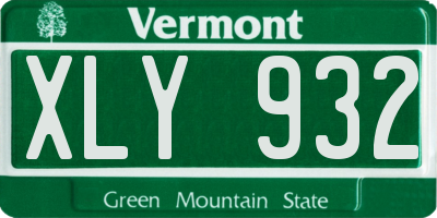 VT license plate XLY932