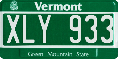 VT license plate XLY933
