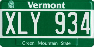 VT license plate XLY934