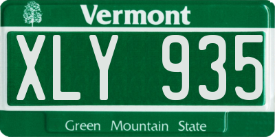 VT license plate XLY935