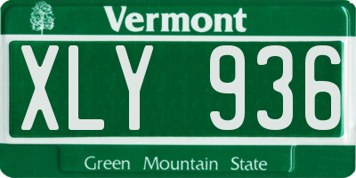 VT license plate XLY936