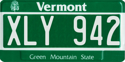 VT license plate XLY942