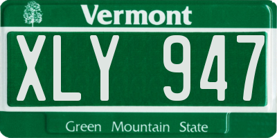 VT license plate XLY947