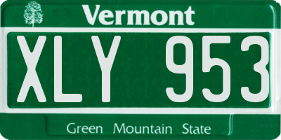 VT license plate XLY953