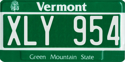 VT license plate XLY954