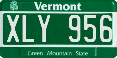 VT license plate XLY956