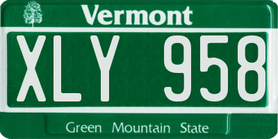 VT license plate XLY958